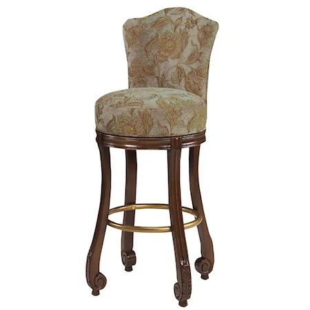 Calais Carved Swivel Dining Bar Height Stool